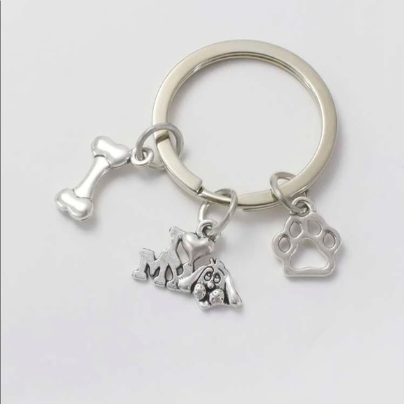 SHEIN Accessories - Paw & Letter Charm Keychain - New -